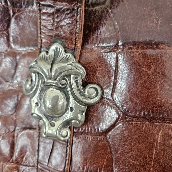 Leather tote with silver buckles - Picture 8 of 13